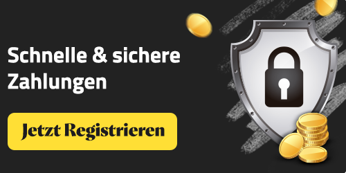 Schild mit Schloss und goldenen Münzen für sichere Zahlungen